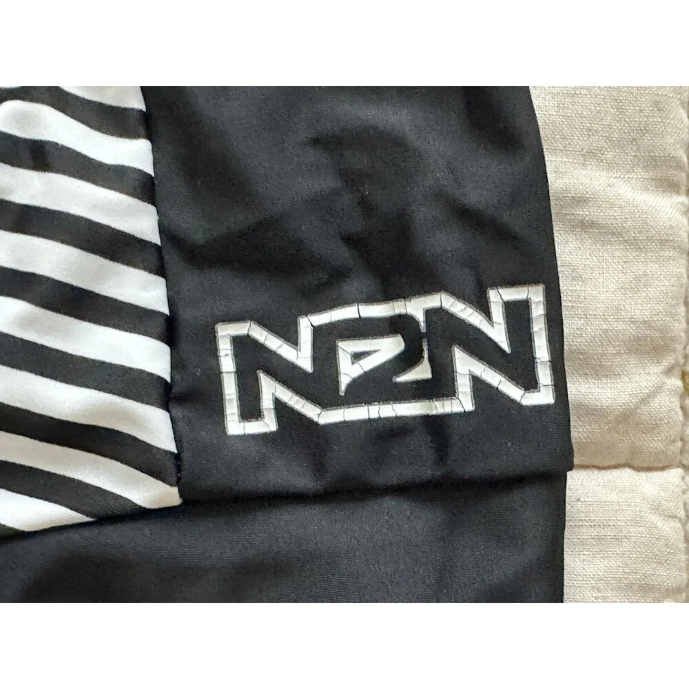 N2N Bodywear Nautique Swim trunk Men's Black White Striped Swimsuit Size M